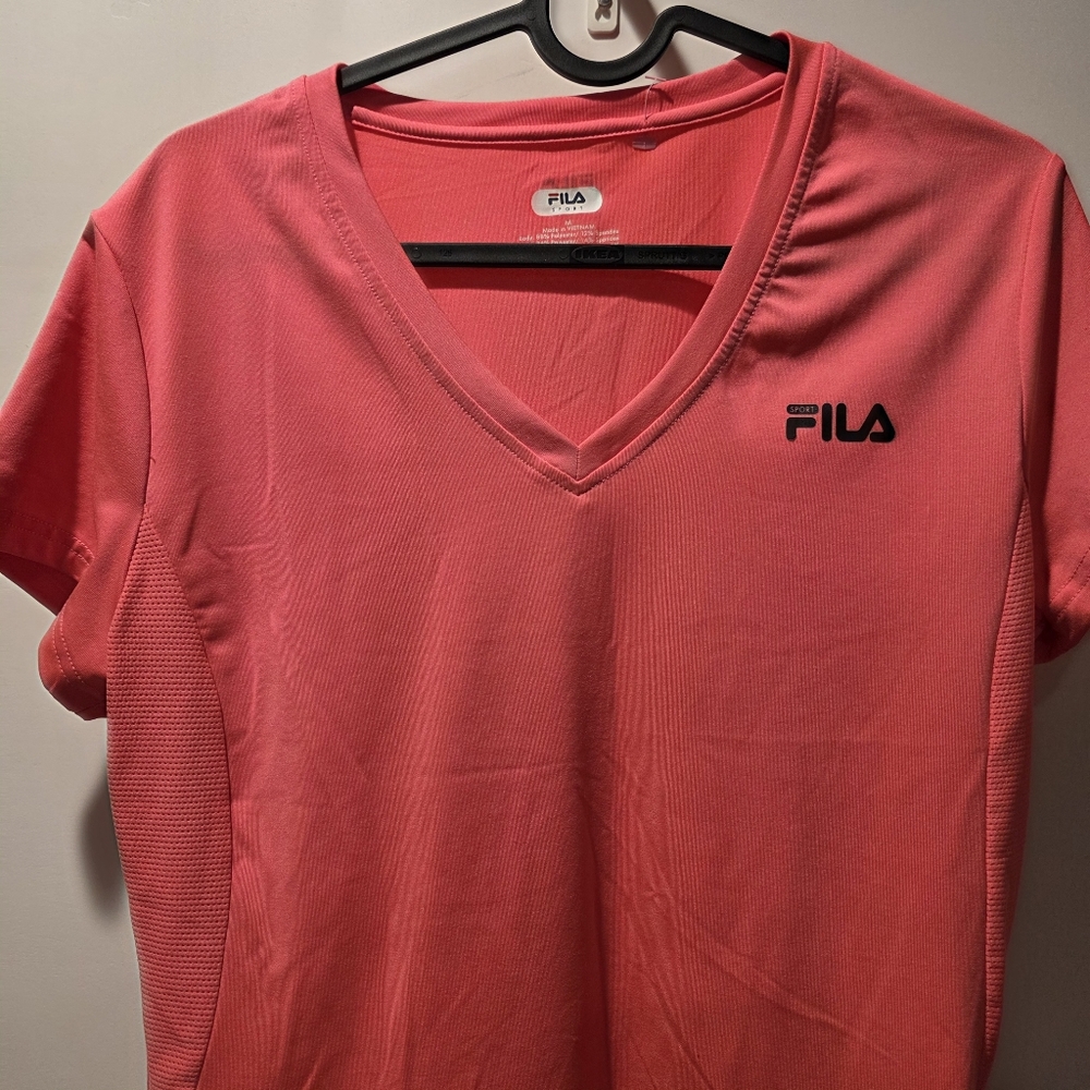 Fila Pink V-Neck T-Shirt